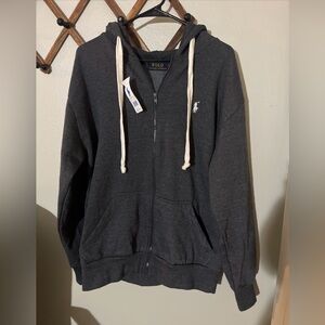 Polo by Ralph Lauren Men's Charcoal Zip-Up Sweater Hoodie